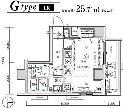MAXIV武蔵新城TRE ワンルームの間取図画像