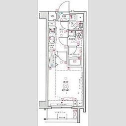 CREVISTA武蔵中原2 1Kの間取図画像