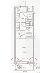 Log登戸Station side 1Kの間取図画像
