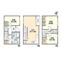 KoletTerrace下野毛 3LDKの間取図画像