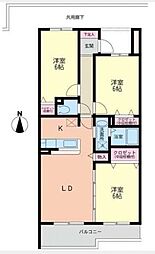 モントルー宮崎台 3LDKの間取図画像
