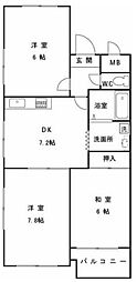 シティフォーラム溝ノ口 3DKの間取図画像