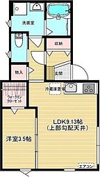 アンシャンテマノワール 1LDKの間取図画像