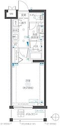 川崎市高津区千年マンション 1Kの間取図画像