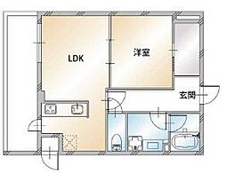 KDXレジデンス溝の口 1LDKの間取図画像