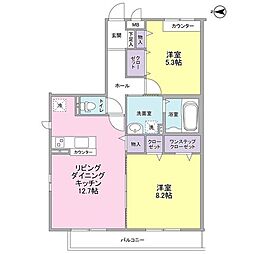 リヴェール青葉台 2LDKの間取図画像