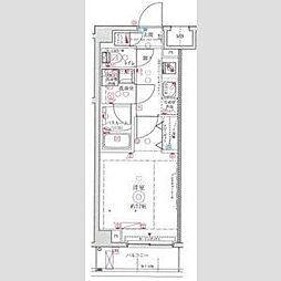 CREVISTA武蔵中原2 1Kの間取図画像