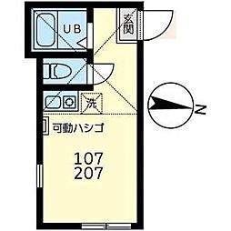 レオパレスグリーンクラブ ワンルームの間取図画像