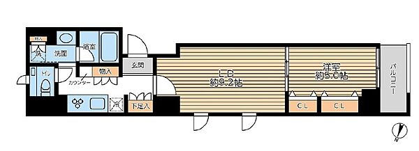 グランパセオ日本橋三越前 901｜東京都中央区日本橋小舟町(賃貸マンション1LDK・9階・42.59㎡)の写真 その2