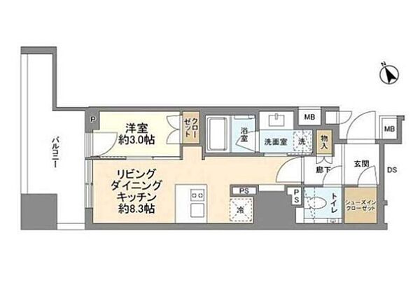 プラウド五反田 611｜東京都品川区西五反田２丁目(賃貸マンション1LDK・6階・33.36㎡)の写真 その2