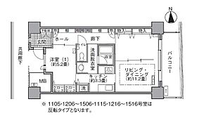 アクティ汐留 1205 ｜ 東京都港区海岸１丁目1-1（賃貸マンション1LDK・12階・56.93㎡） その2