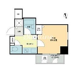 クレアシオン六本木 7階1Kの間取り