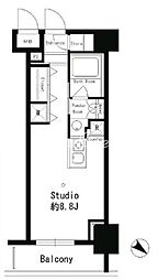 パークルージュ赤坂檜町 7階ワンルームの間取り