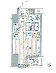 フォレシティ六本木 5階1Kの間取り
