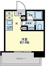 ブリリアタワー浜離宮（Brillia Tower浜離宮） 14階1Kの間取り