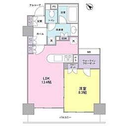 LaSante五反田 1LDKの間取図画像