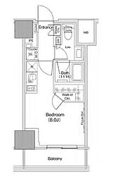 ザ・パークハビオ荏原中延駅前 ワンルームの間取図画像