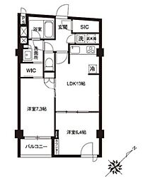 アーバンパーク代官山1 2LDKの間取図画像
