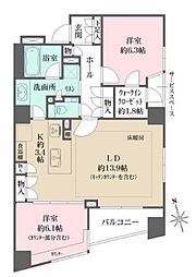 ザ・パークハウス芝公園 2LDKの間取図画像
