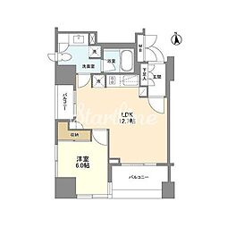LaSante麻布十番 1LDKの間取図画像