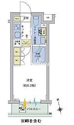 アジールコート品川中延 1Kの間取図画像