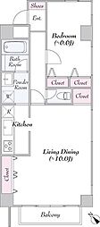 ヴェルセル南青山 1LDKの間取図画像