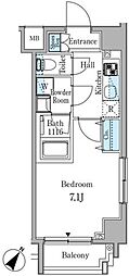 リオプラド赤坂 1Kの間取図画像
