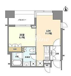 LaSante麻布十番 1LDKの間取図画像