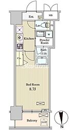 ザ・マグノリアガーデン恵比寿 1Kの間取図画像
