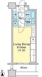 レジディア西麻布 ワンルームの間取図画像