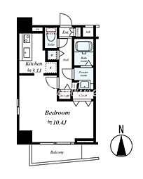 MAKEDESIGN西麻布 ワンルームの間取図画像