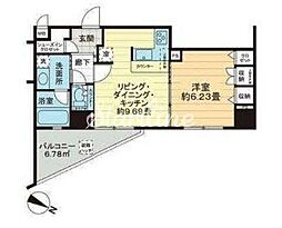 デュオ・スカーラ赤坂2 1LDKの間取図画像