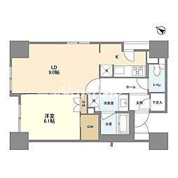 LaSante五反田 1LDKの間取図画像