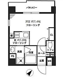 レジデンスみその 1Kの間取図画像