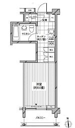 カスタリア麻布十番七面坂 ワンルームの間取図画像