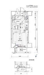ガリシアヒルズ六本木 1Kの間取図画像
