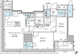 パークアクシス五反田スカイタワー 2LDKの間取図画像