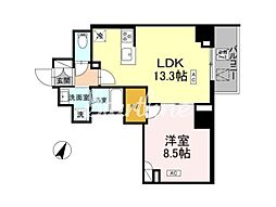 ロイジェント戸越銀座 1LDKの間取図画像