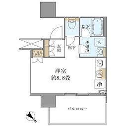 ブリリアタワー浜離宮 ワンルームの間取図画像