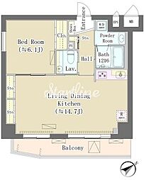 メゾンデタカヤ 1LDKの間取図画像