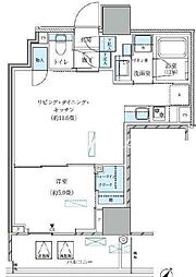 パークアクシス五反田スカイタワー 1LDKの間取図画像