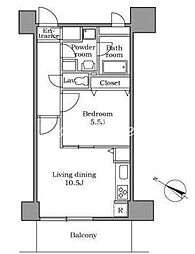 レジディア中延 1LDKの間取図画像
