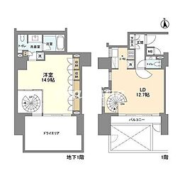 LaSante麻布十番 2LDKの間取図画像