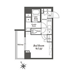 ブライズ白金台 8階1Kの間取り