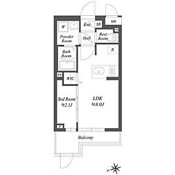 ブランシエスタ用賀 0403 4階1LDKの間取り