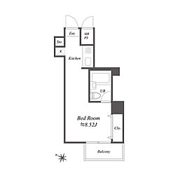 メゾン・ド・ヴィレ麻布台 3階1Kの間取り