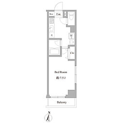 ルクレ志村坂上 0504 5階1Kの間取り