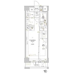 ルクレ高円寺アジールコート 2階1LDKの間取り