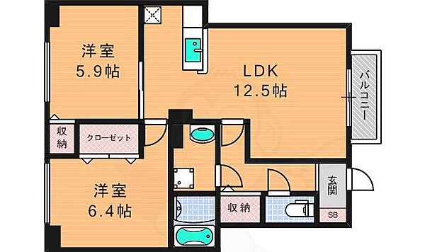 ロゼ・ボヌール ｜大阪府交野市郡津４丁目(賃貸アパート2LDK・1階・57.01㎡)の写真 その2