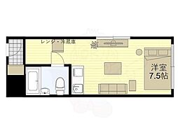 ハマハイツ 4階ワンルームの間取り